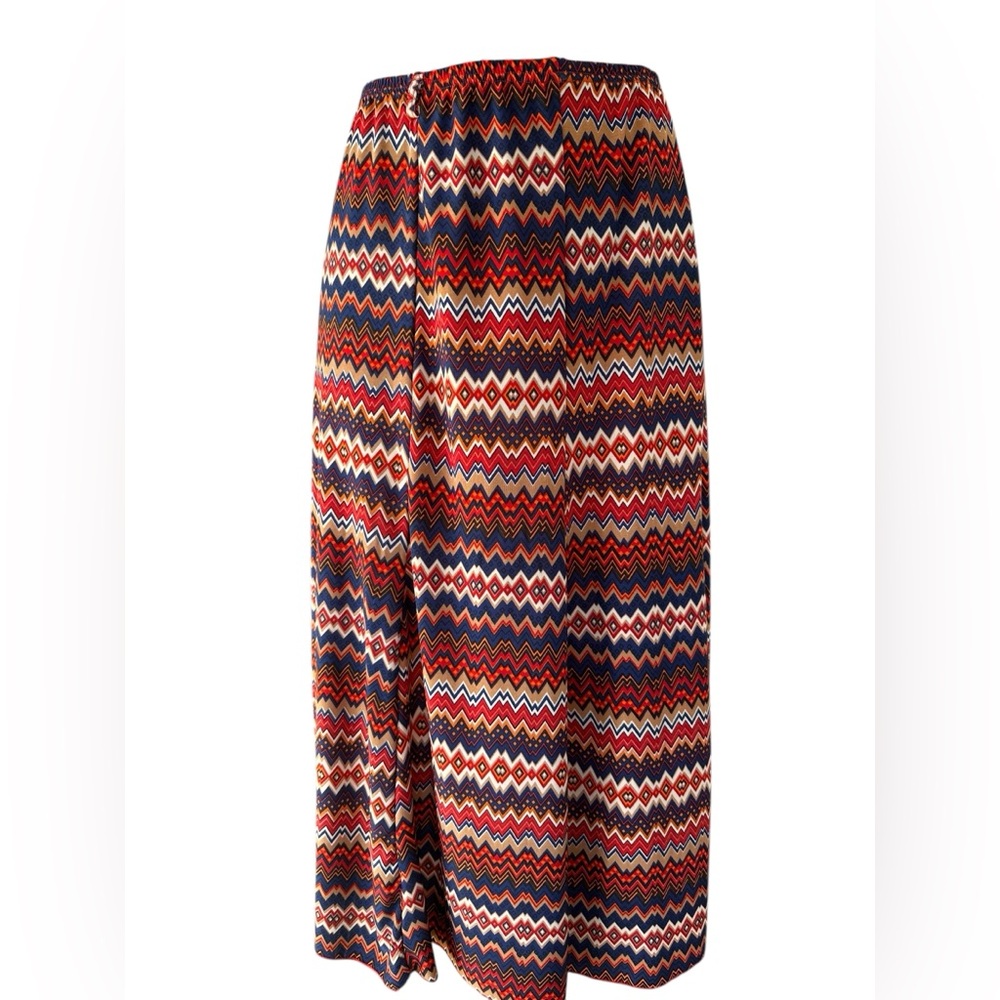 Metro Wear Multicolor Zigzag A-Line Stretch Skirt